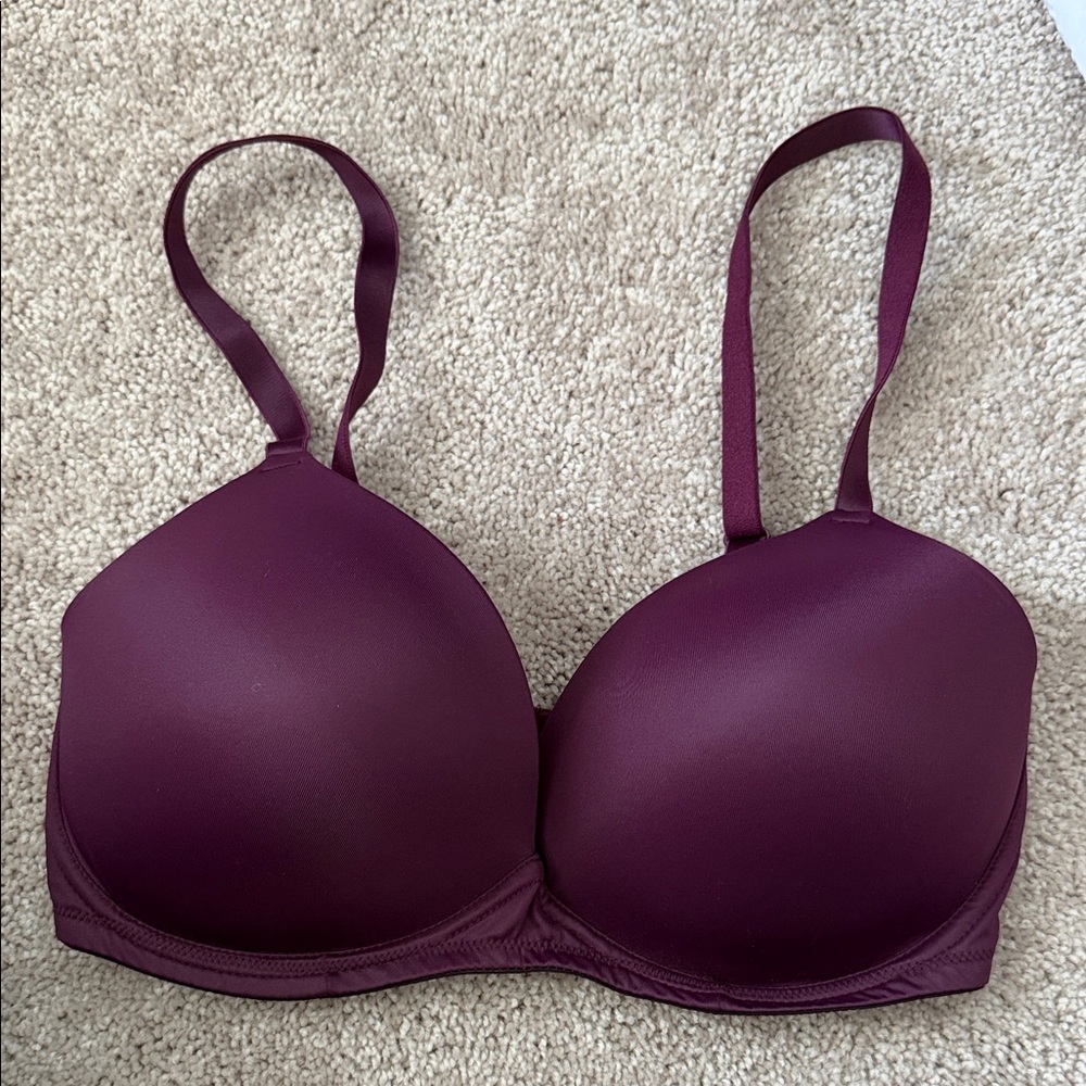 PINK Victoria's Secret Smooth Molded Bra — Deep Wine